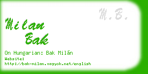 milan bak business card